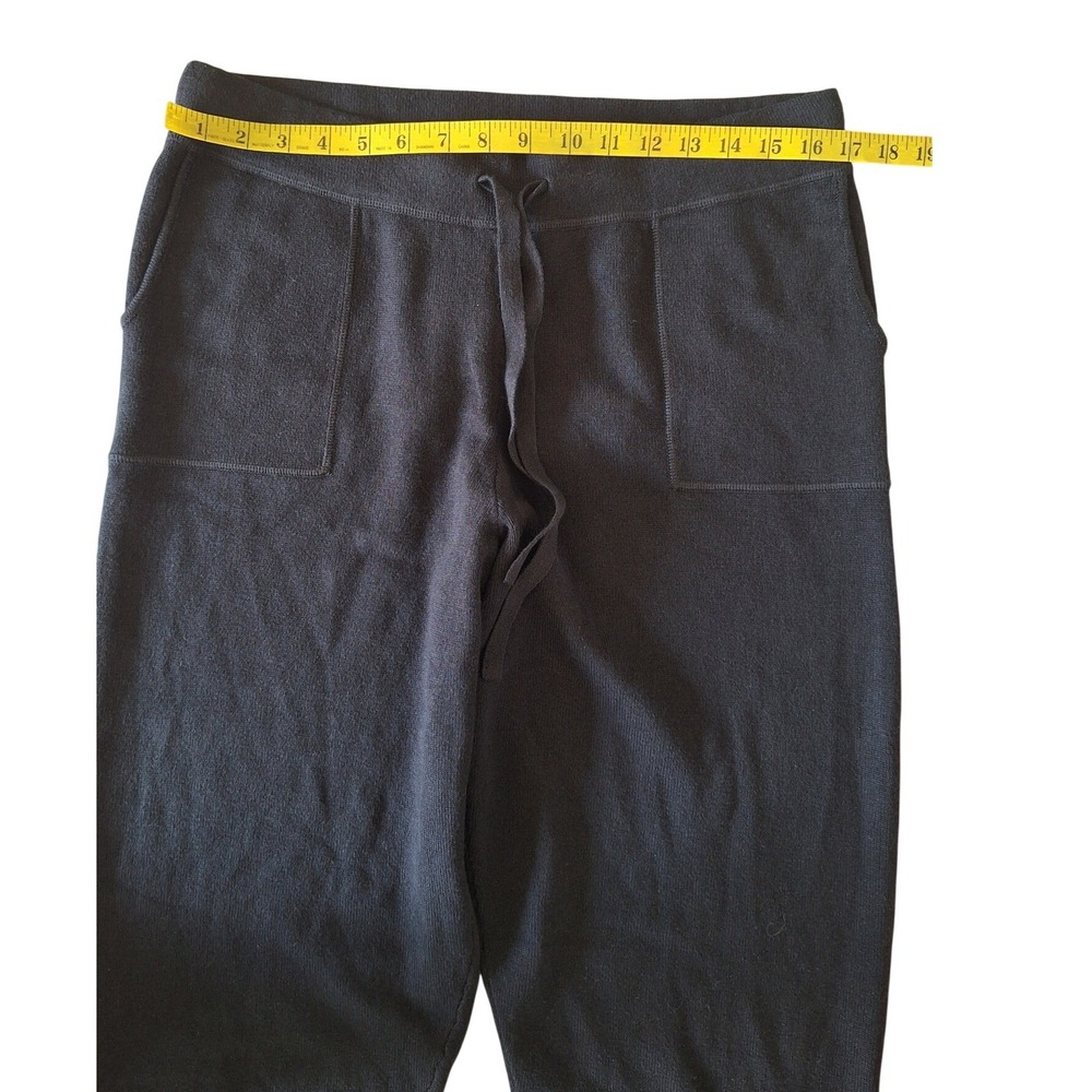 J.Crew Sweatpants Womens Size M Black Cotton Cashmere Drawstring Pull On - Picture 5 of 8